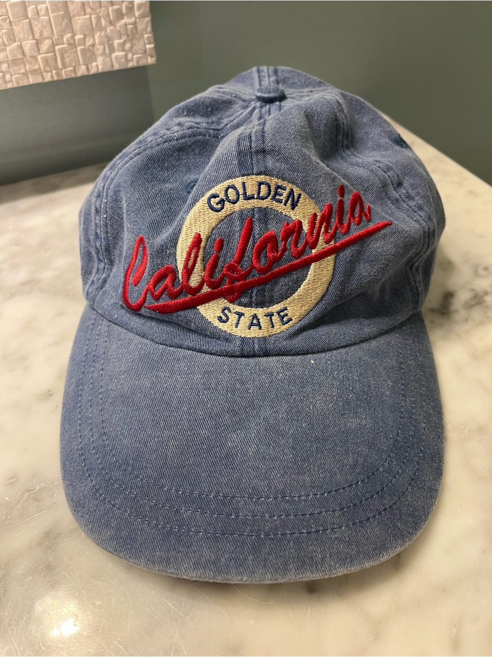 Vintage California Embroidered Denim Baseball Cap - Blue